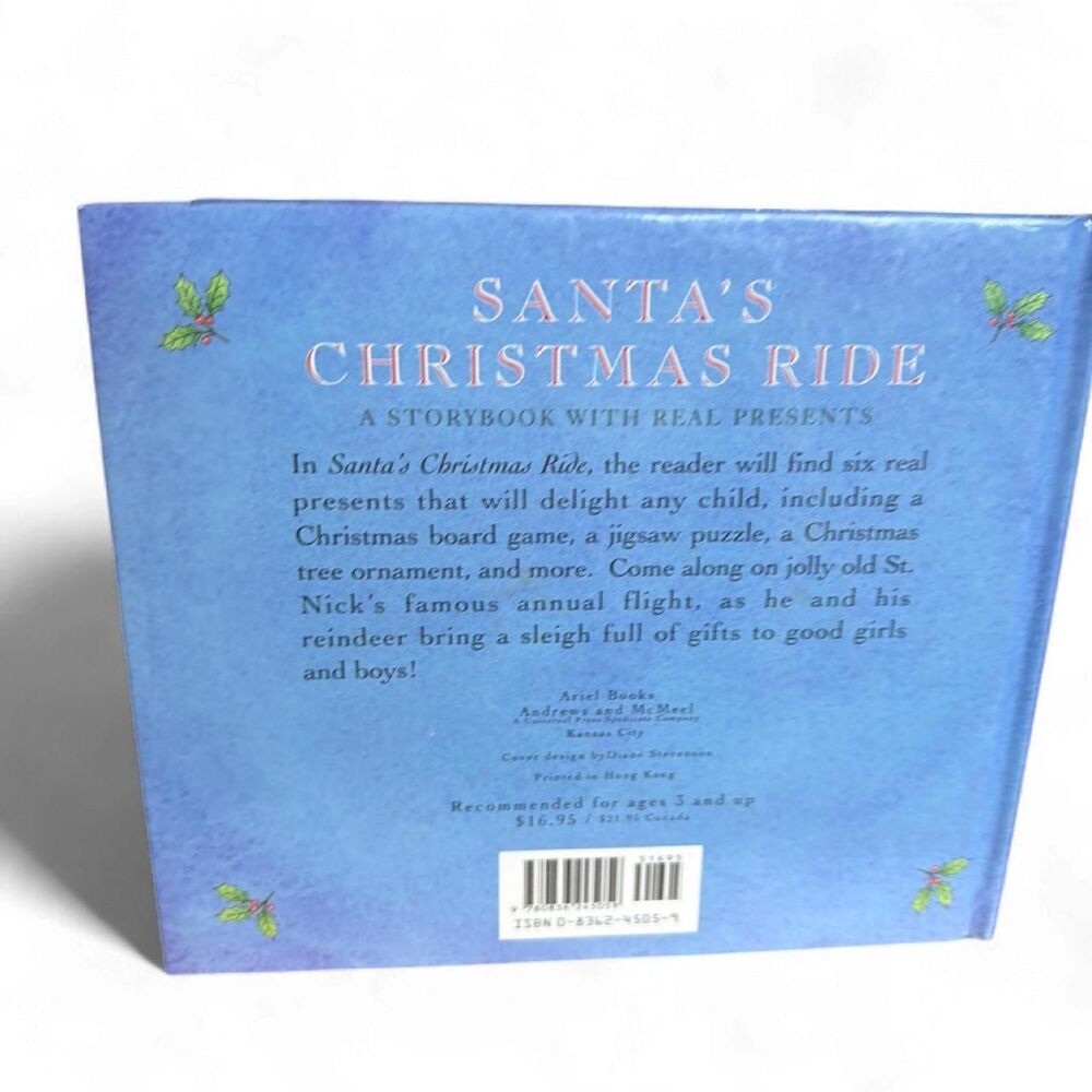 1993 Vintage Santa's Christmas Ride Interactive Book Louise Betts Egan Kidcore - Picture 2 of 8